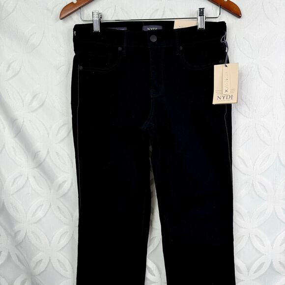 NYDJ Marilyn Tummy-Control Zipper Embellished Straight-Leg‎ Jeans SIze 0 NWT - Picture 10 of 15